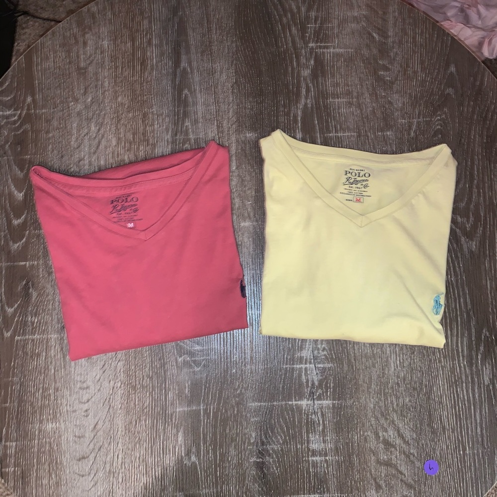 2-for-1 Ralph Lauren Polo v neck tees